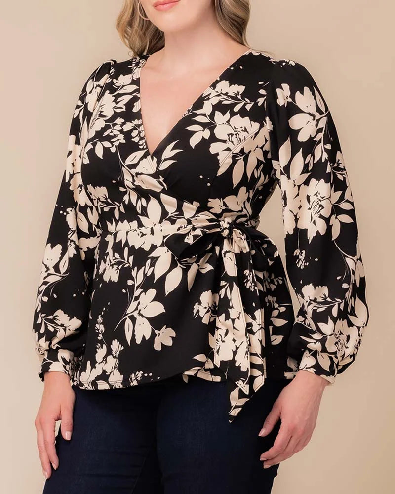 Natasha Long Sleeve Wrap Top