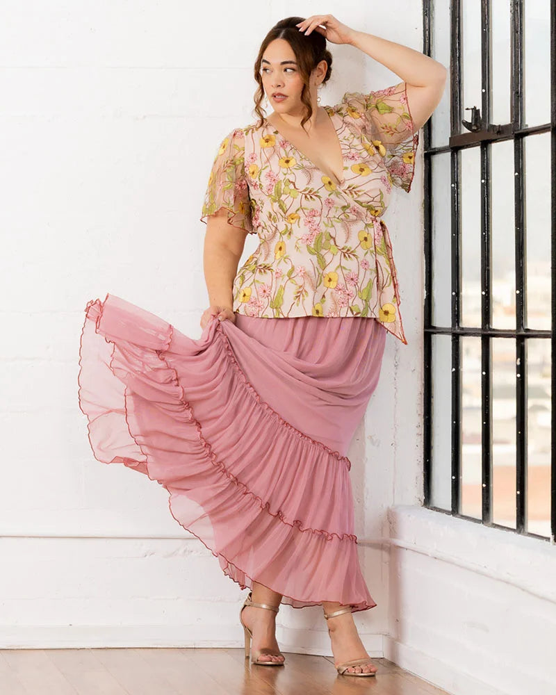Isla Tiered Mesh Maxi Skirt – Sale!