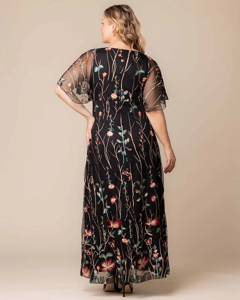 Embroidered Elegance Evening Gown