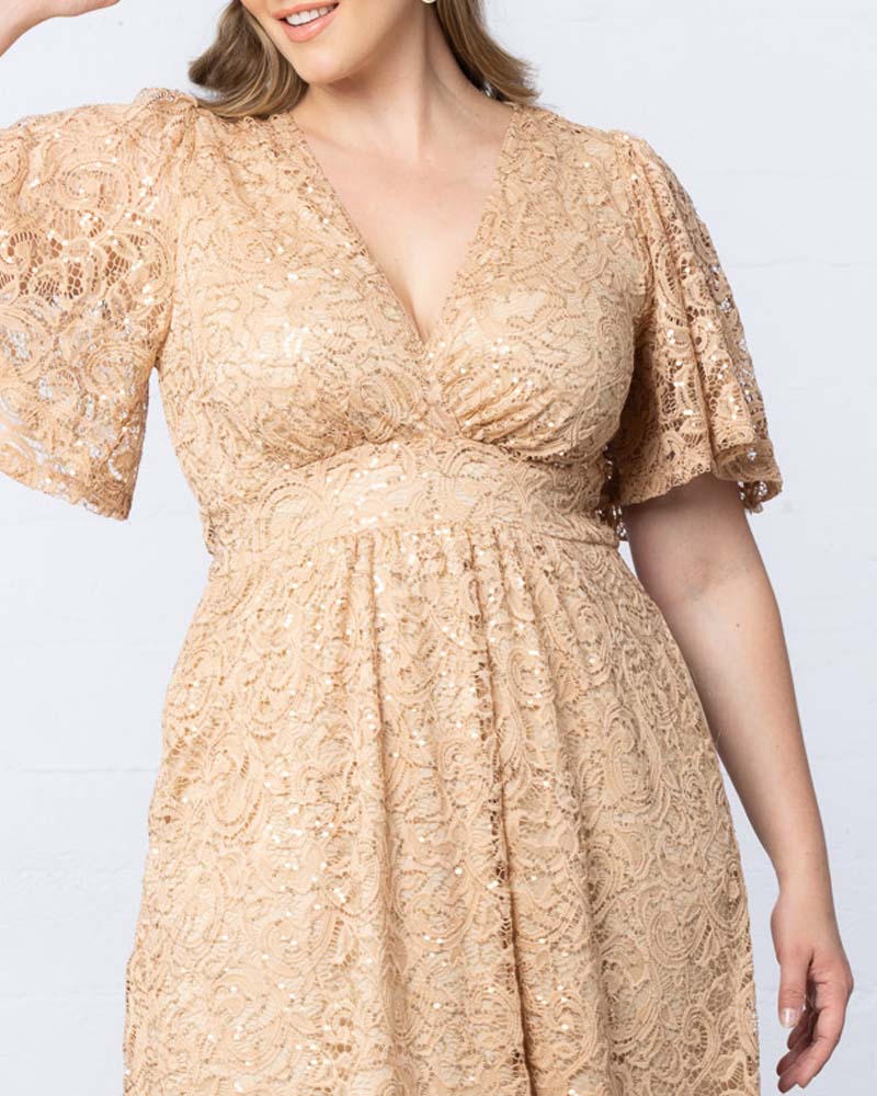 Starry Sequined Lace Cocktail Dress - Sale!