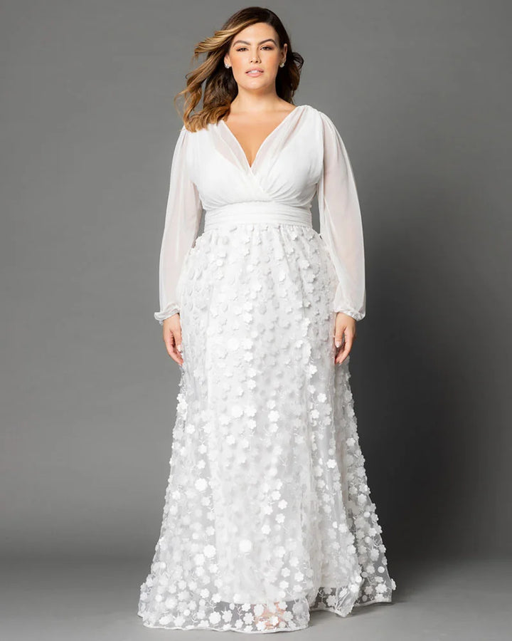 Enchanted Garden Long Sleeve Wedding Gown