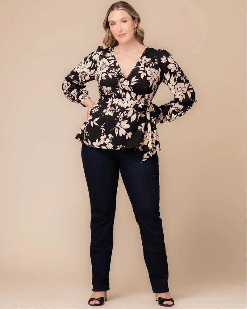 Natasha Long Sleeve Wrap Top