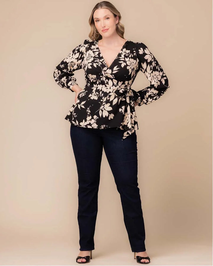 Natasha Long Sleeve Wrap Top