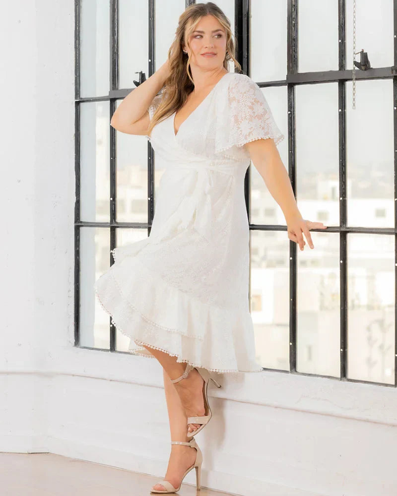 Palermo Lace Faux Wrap Cocktail Dress