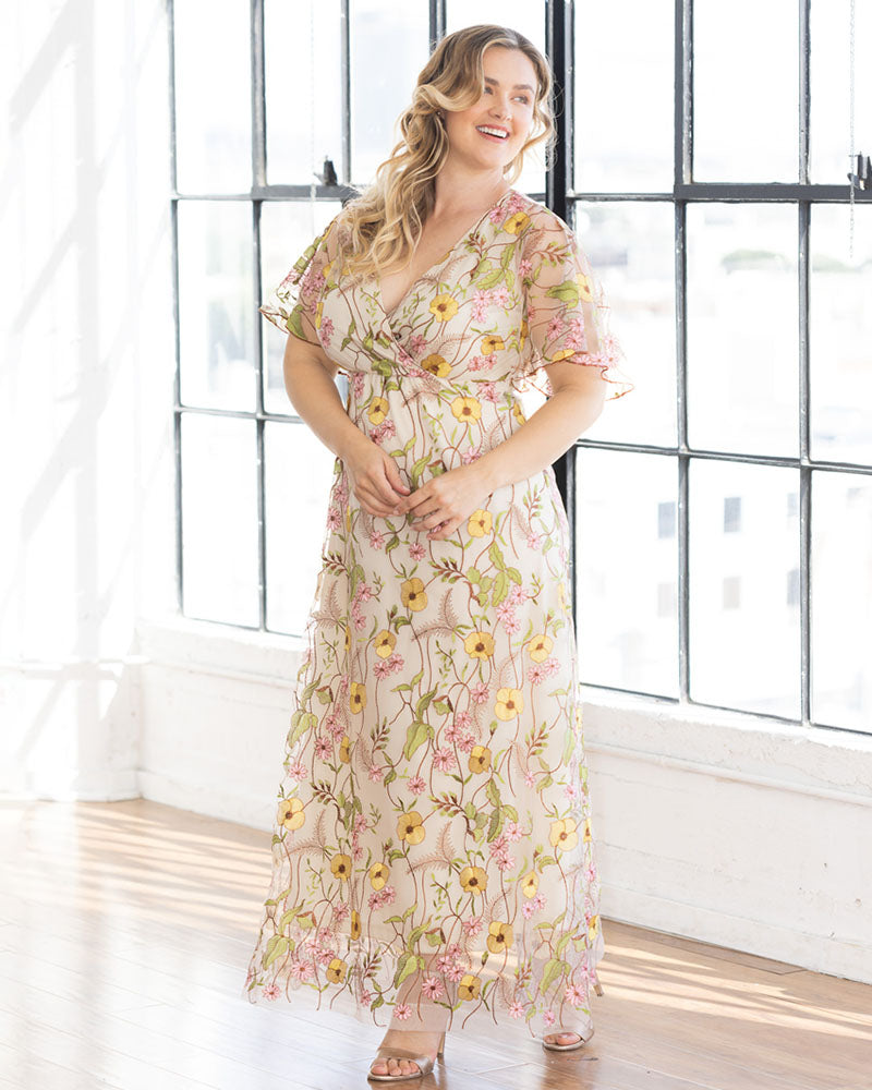 Embroidered Elegance Evening Gown