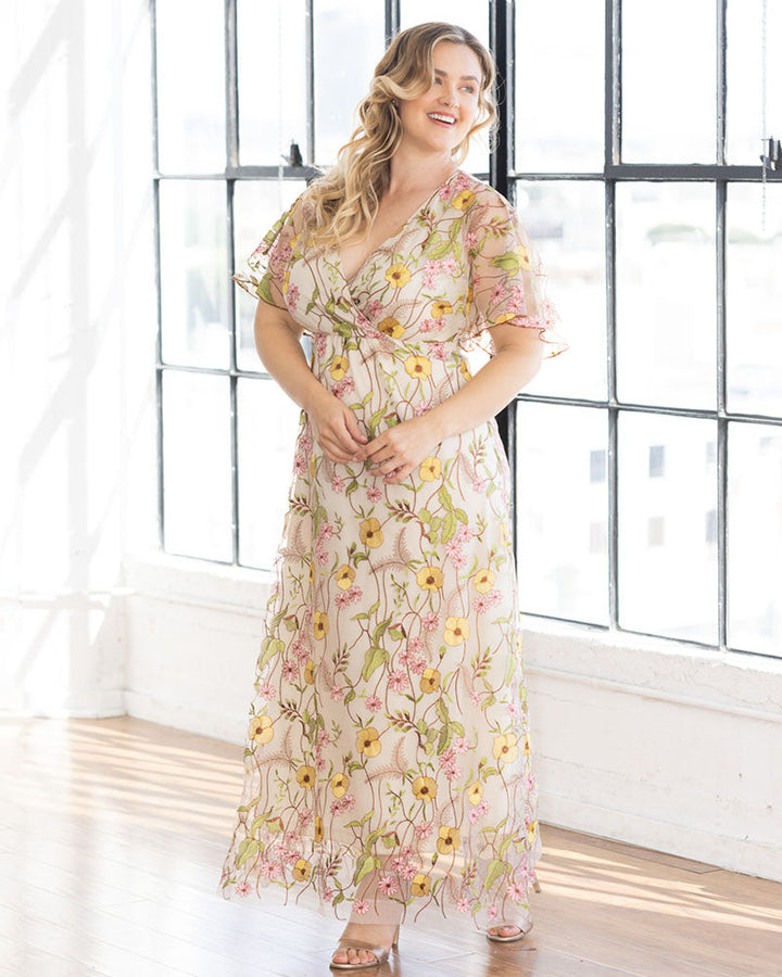 Embroidered Elegance Evening Gown
