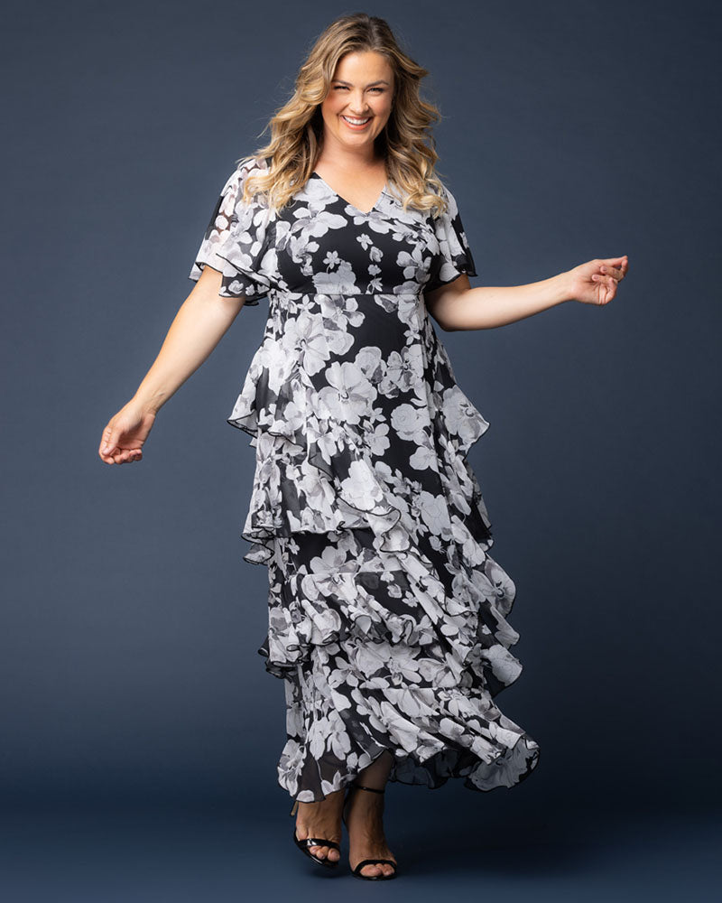 Tour de Flounce Chiffon Evening Gown - Sale!