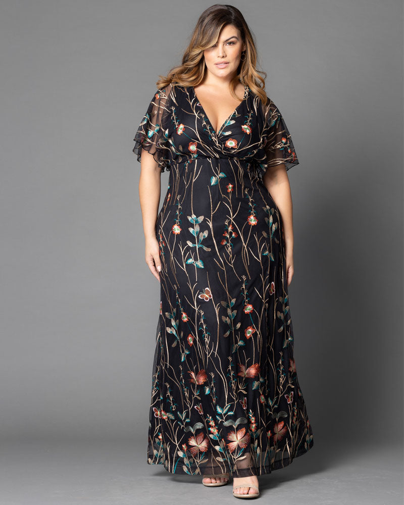 Embroidered Elegance Evening Gown