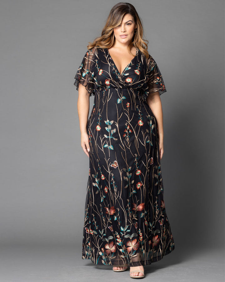 Embroidered Elegance Evening Gown