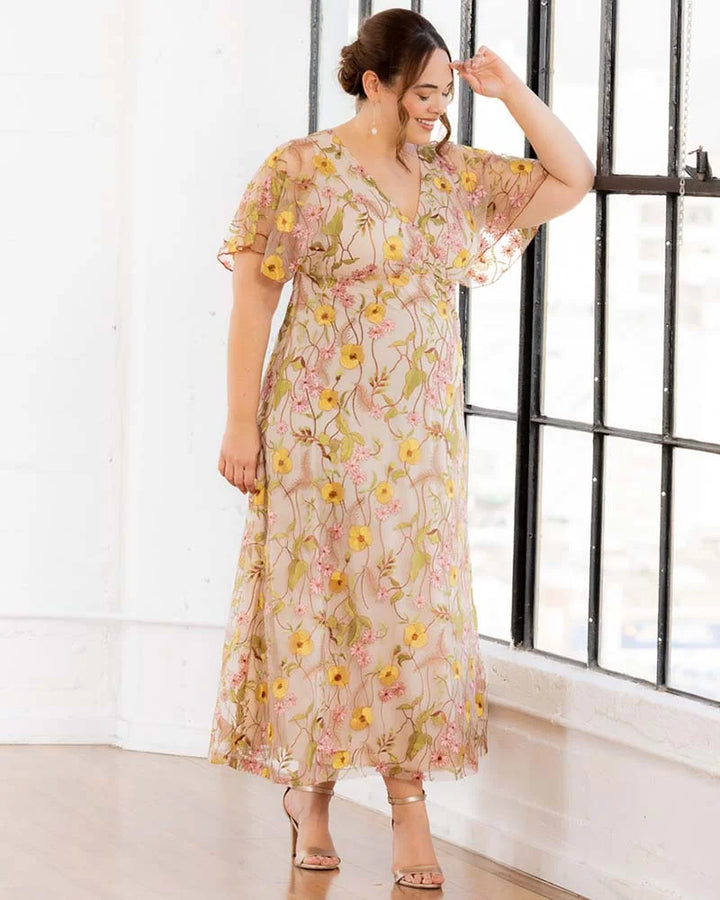 Embroidered Elegance Evening Gown