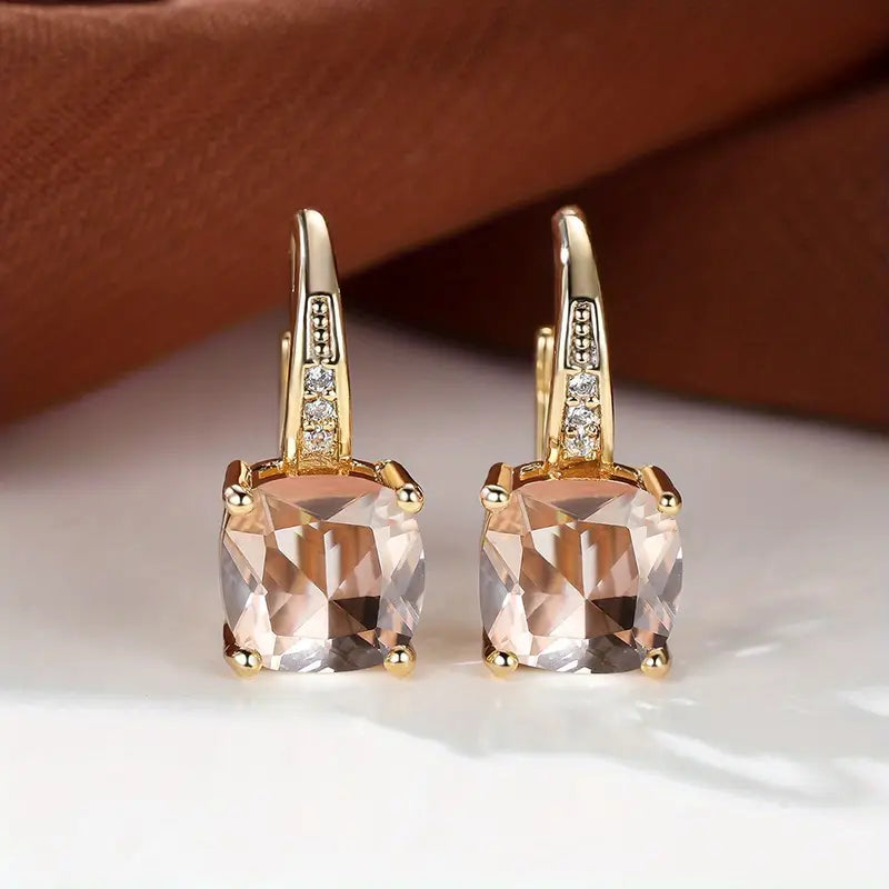 Amity Stone Hoop Earrings | Gold