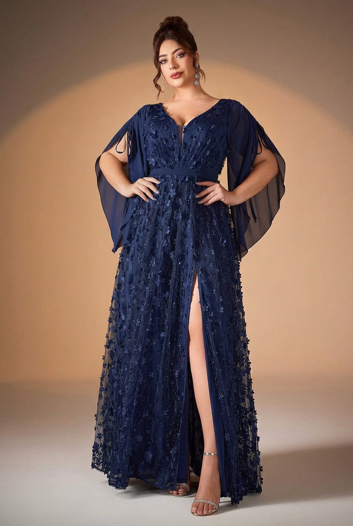 Blossoming Beauty Mesh Evening Gown