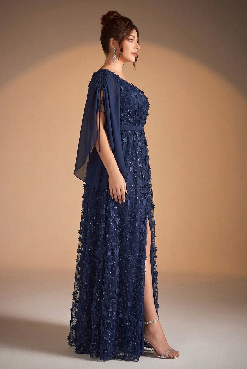 Blossoming Beauty Mesh Evening Gown