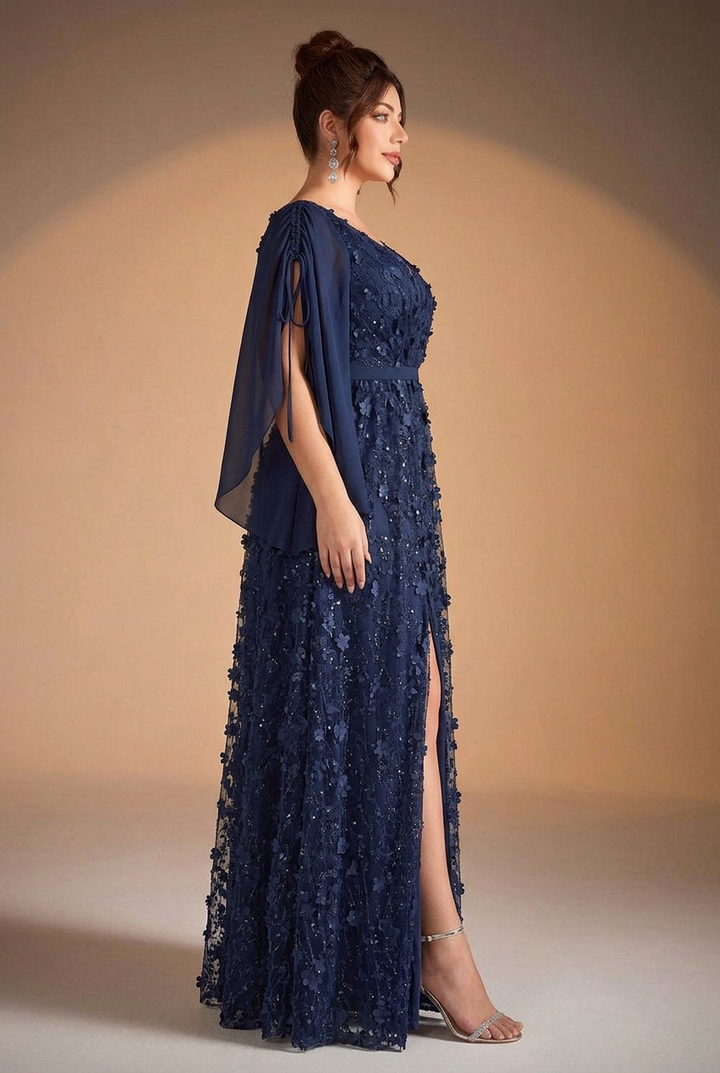 Blossoming Beauty Mesh Evening Gown