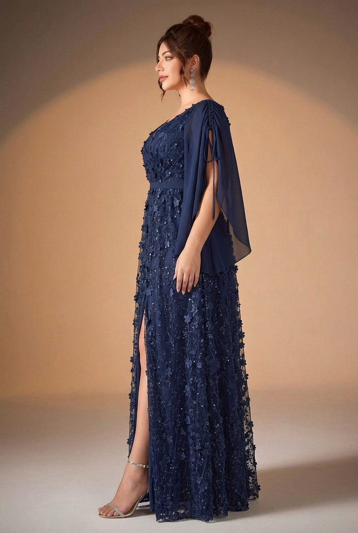 Blossoming Beauty Mesh Evening Gown