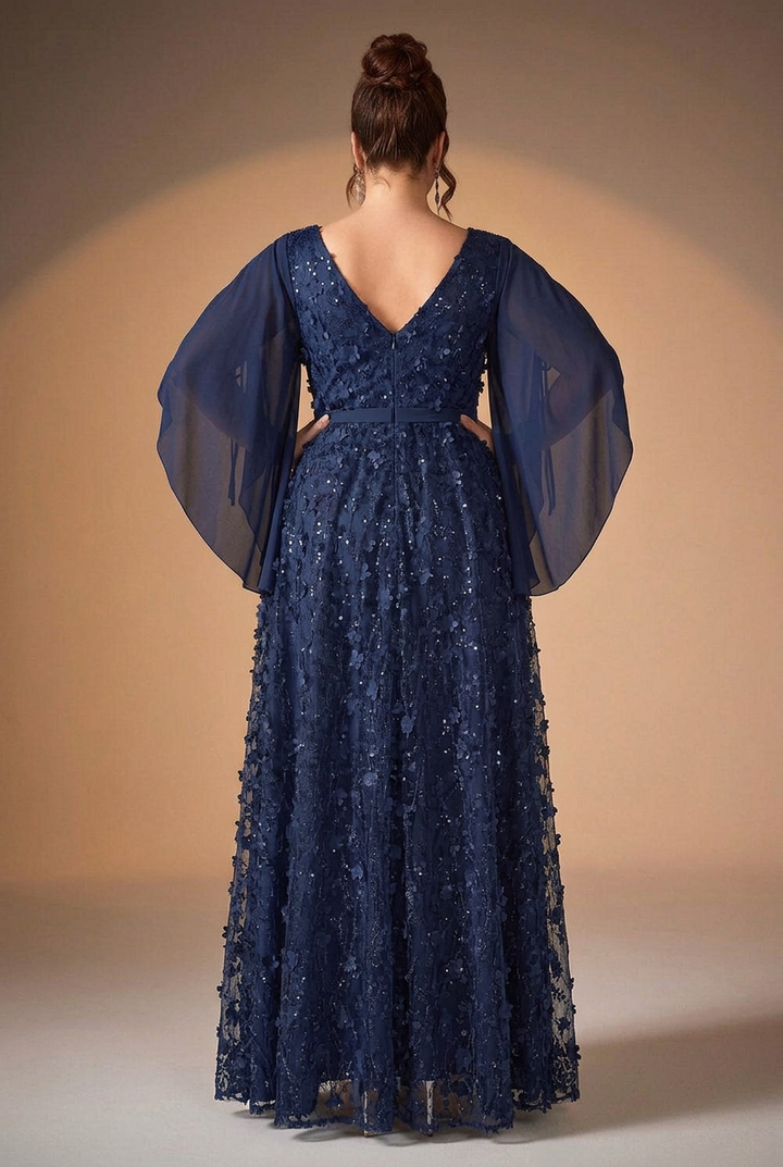 Blossoming Beauty Mesh Evening Gown