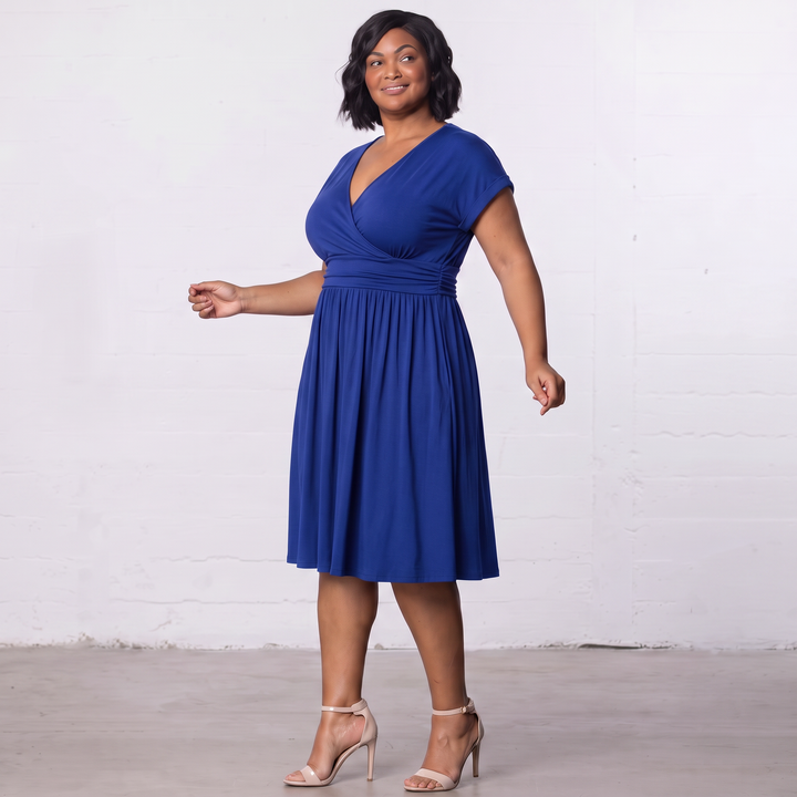 Draped in Class Navy Short Sleeve Wrap Dress - Sale!