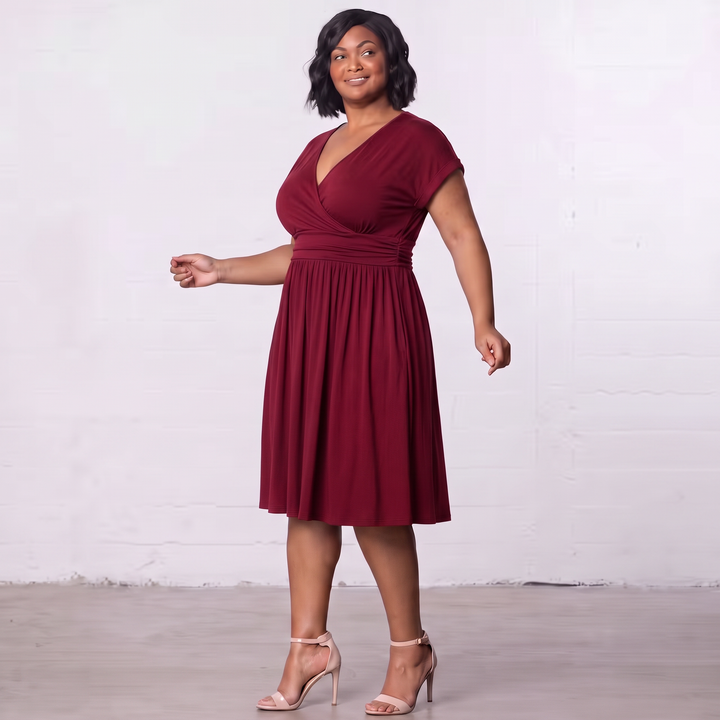 Draped in Class Navy Short Sleeve Wrap Dress - Sale!