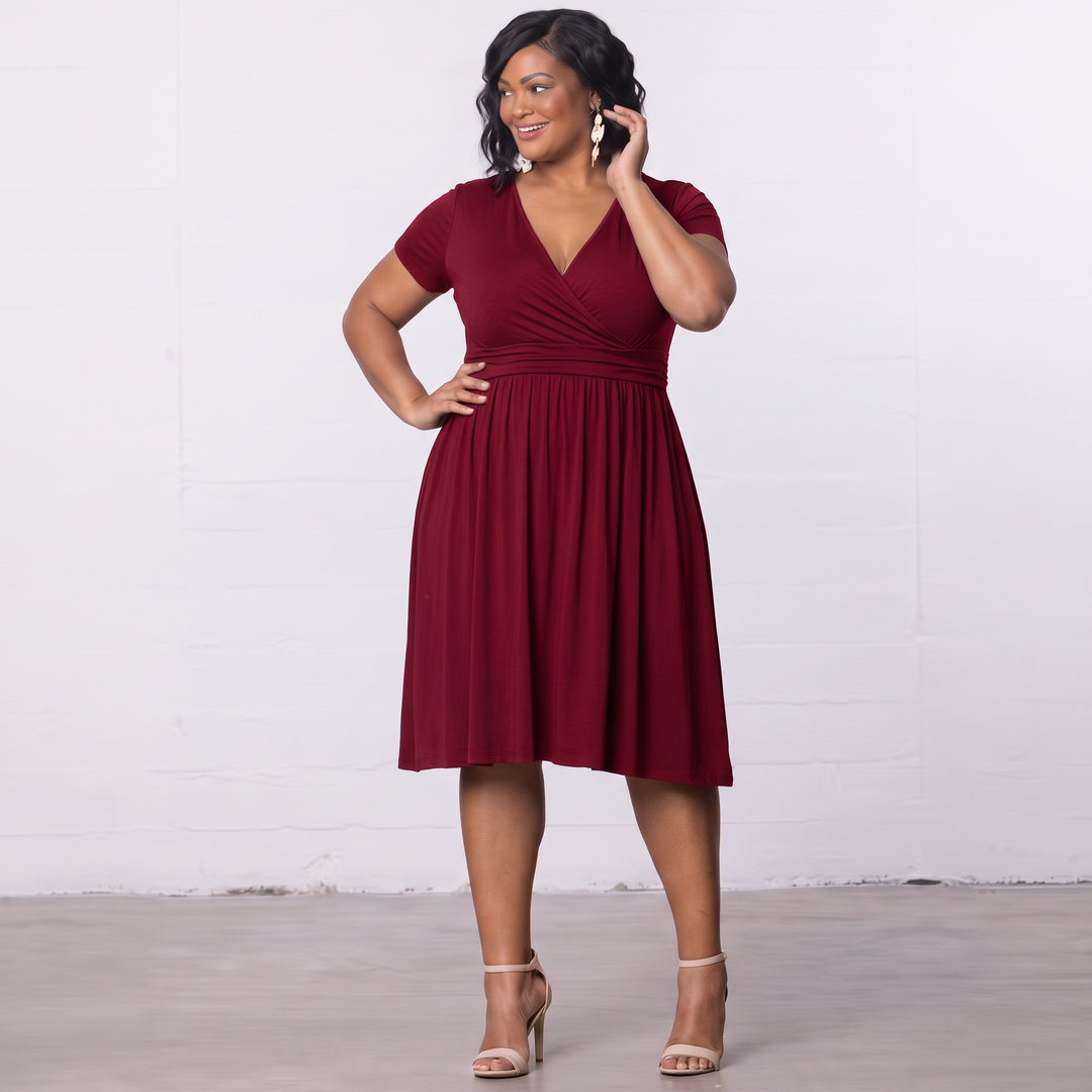 Draped in Class Navy Short Sleeve Wrap Dress - Sale!