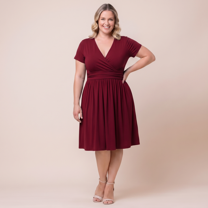 Draped in Class Navy Short Sleeve Wrap Dress - Sale!