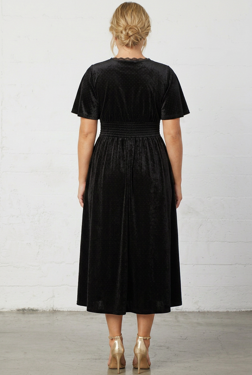 Elara Velvet Midi Dress