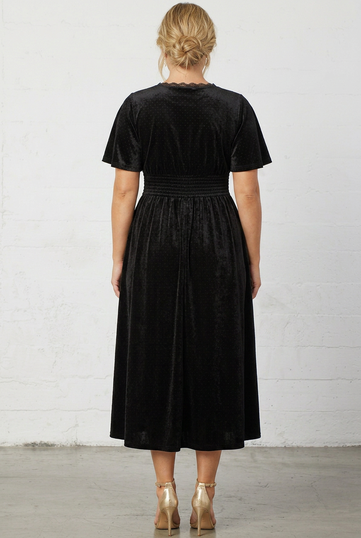 Elara Velvet Midi Dress