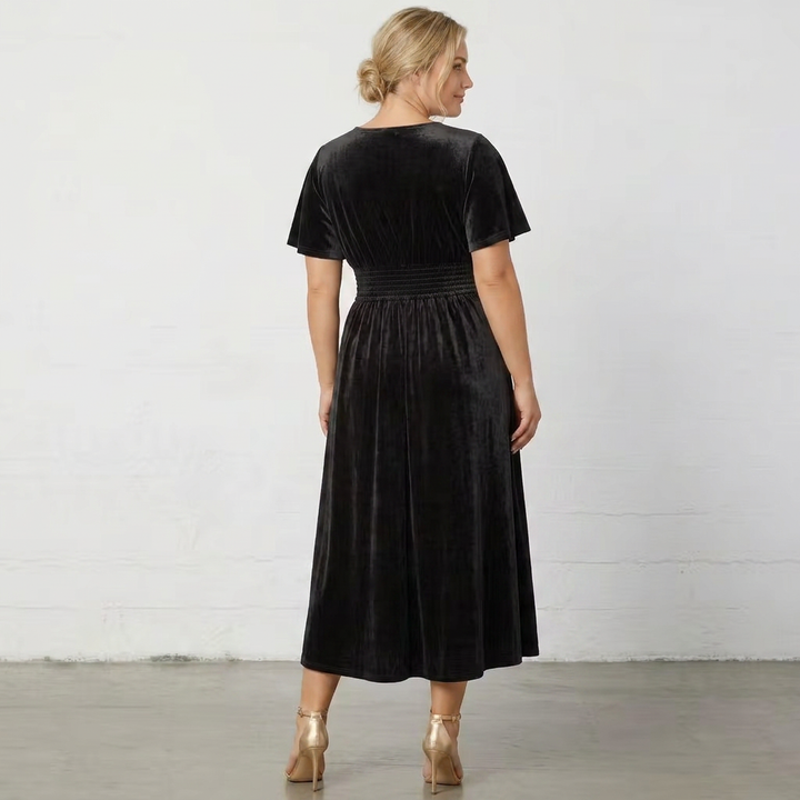 Elara Velvet Midi Dress