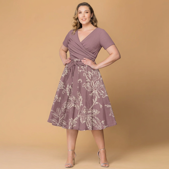 Lillian | Floral Print Wrap Midi Dress