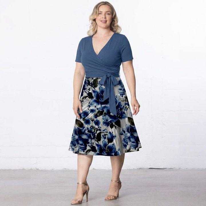 Lillian | Floral Print Wrap Midi Dress