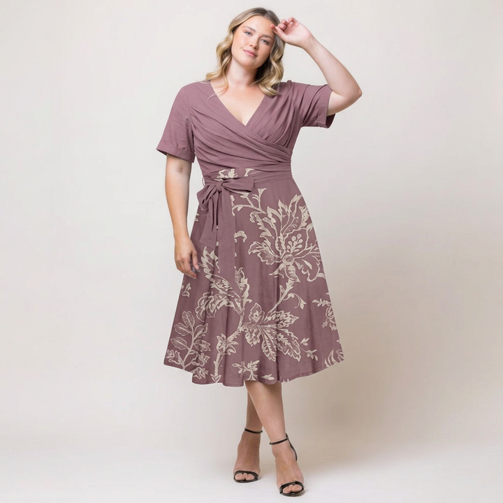 Lillian | Floral Print Wrap Midi Dress