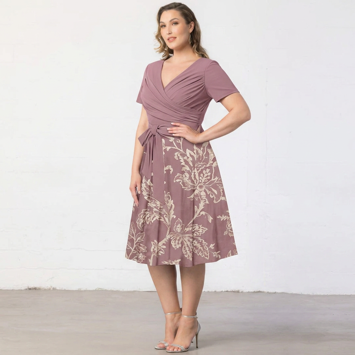Lillian | Floral Print Wrap Midi Dress