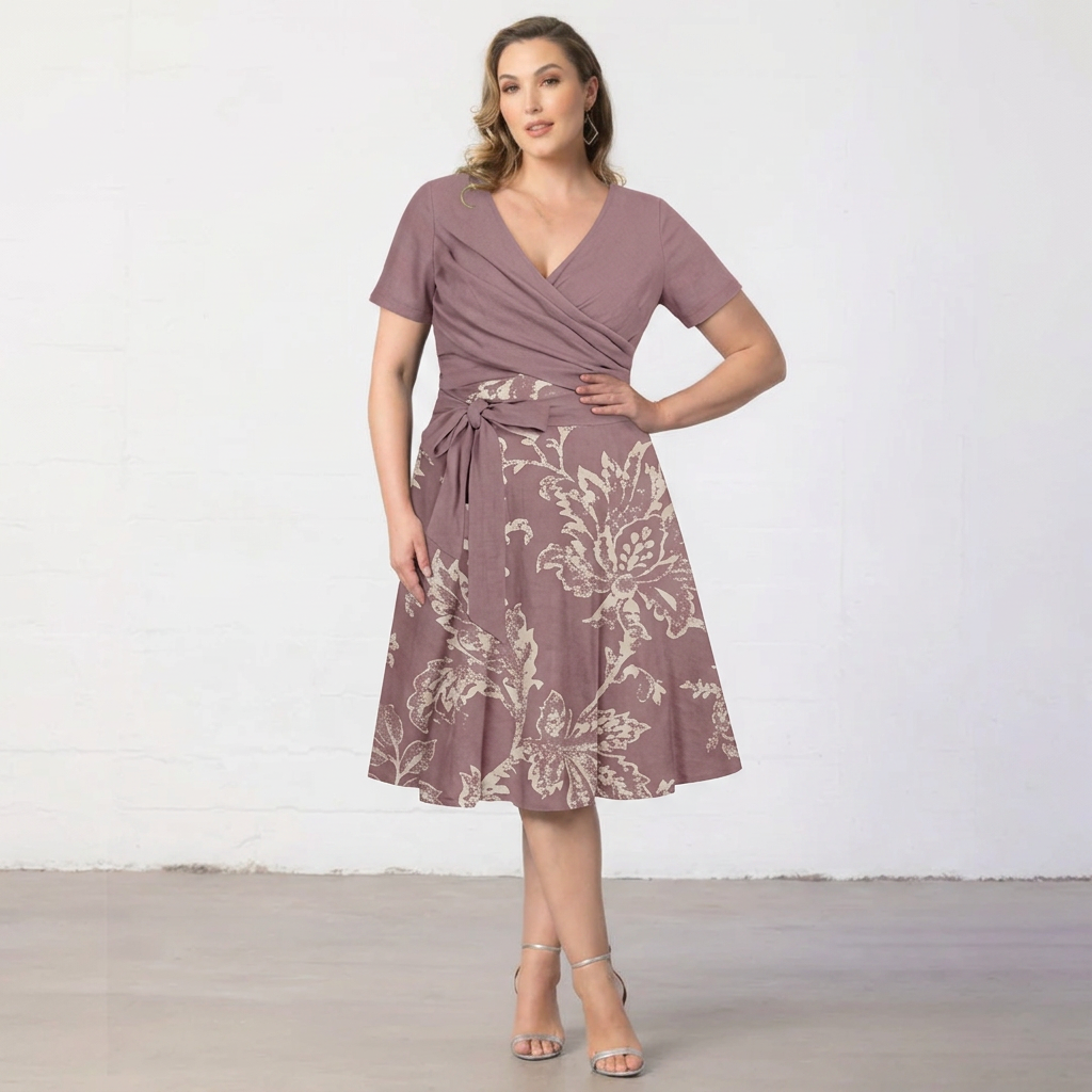 Lillian | Floral Print Wrap Midi Dress