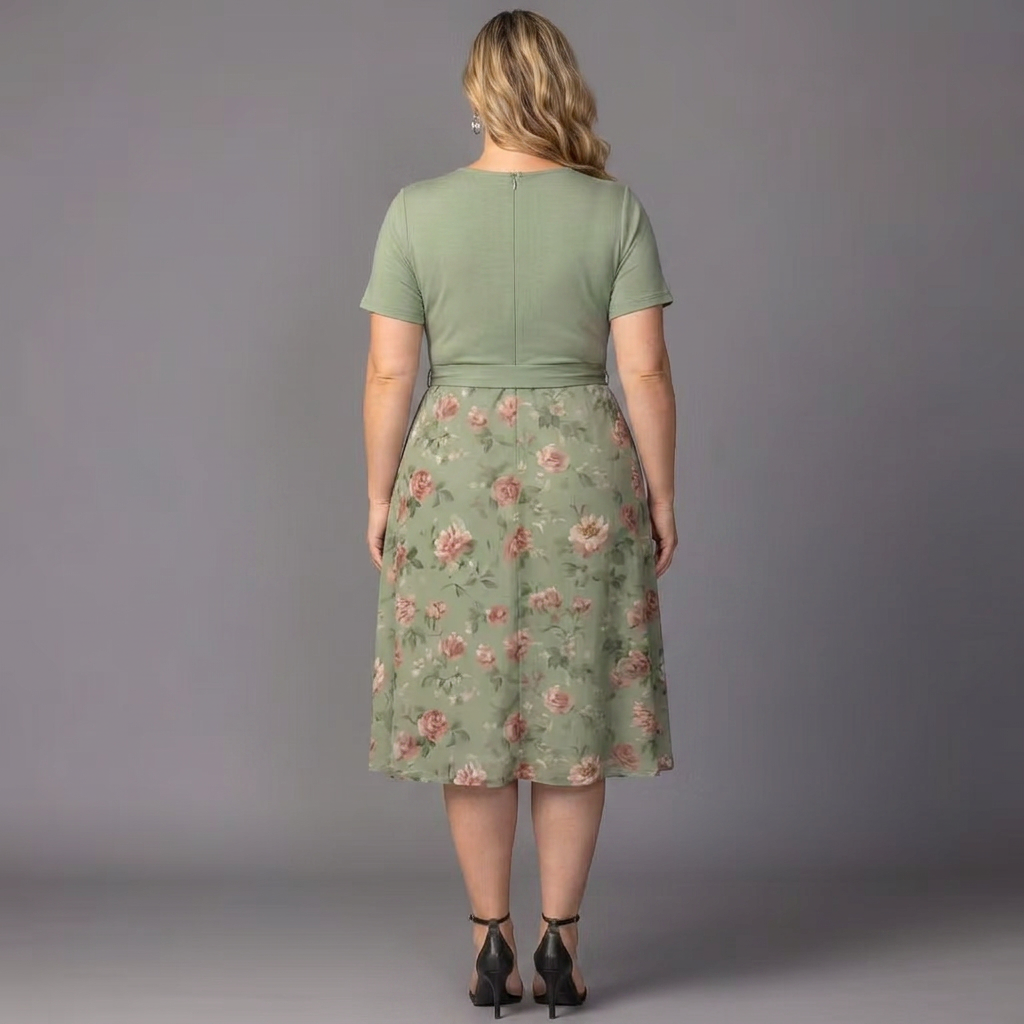 Lillian | Floral Print Wrap Midi Dress