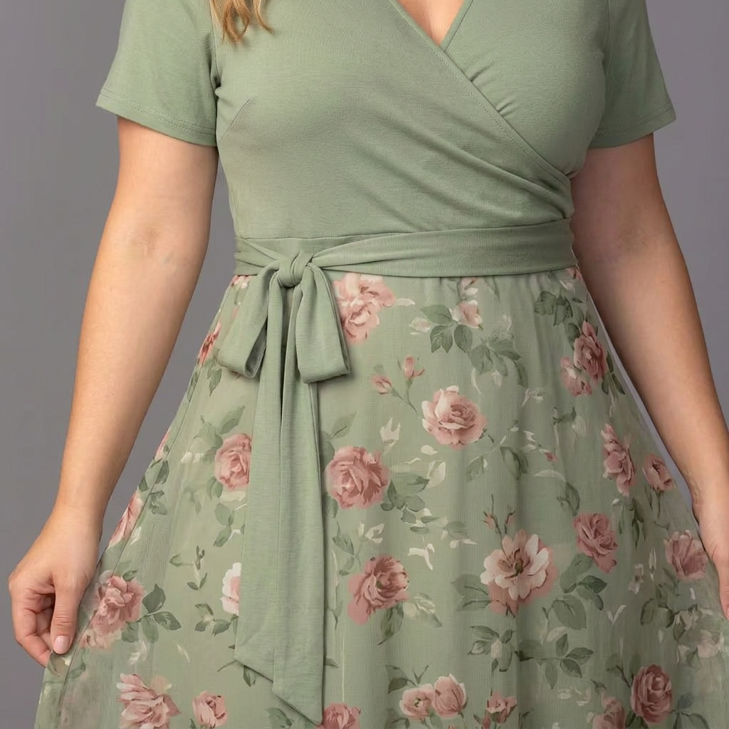 Lillian | Floral Print Wrap Midi Dress