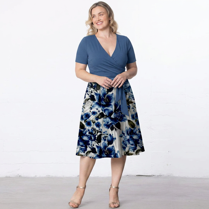 Lillian | Floral Print Wrap Midi Dress