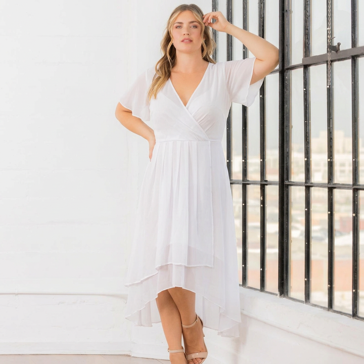 Palermo Lace Faux Wrap Cocktail Dress