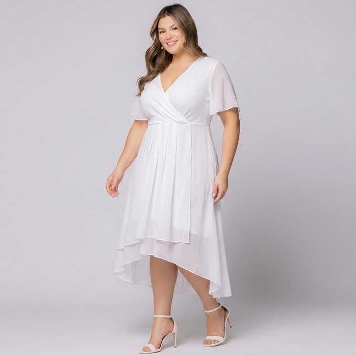 Palermo Lace Faux Wrap Cocktail Dress