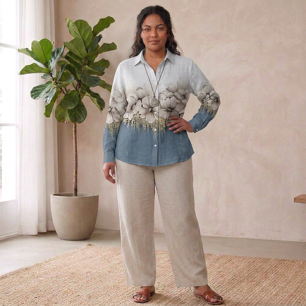 Perdita Floral &amp; Butterfly Print Women’s Shirt: Effortless Everyday Style