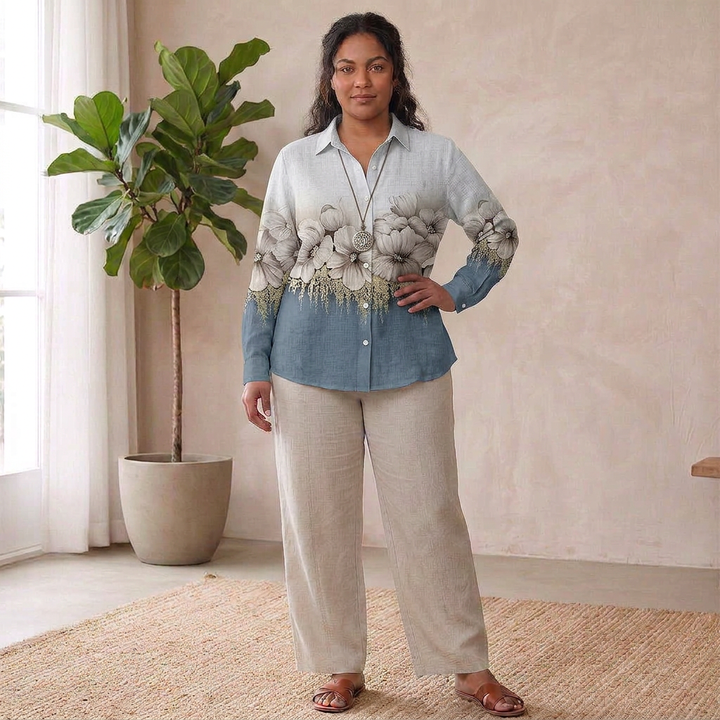 Perdita Floral &amp; Butterfly Print Women’s Shirt: Effortless Everyday Style