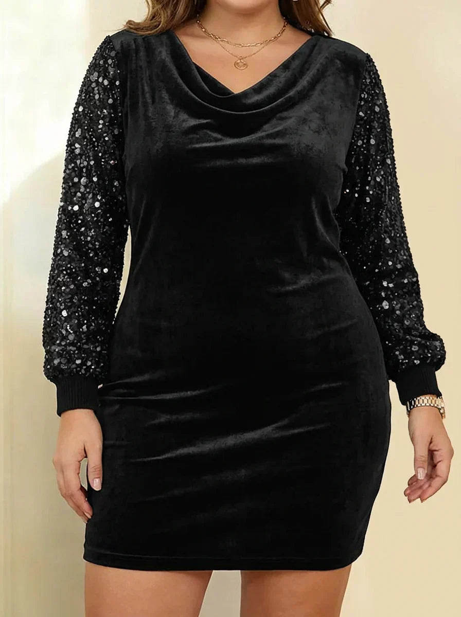 Juna | Velvet Sparkle Sleeve Dress