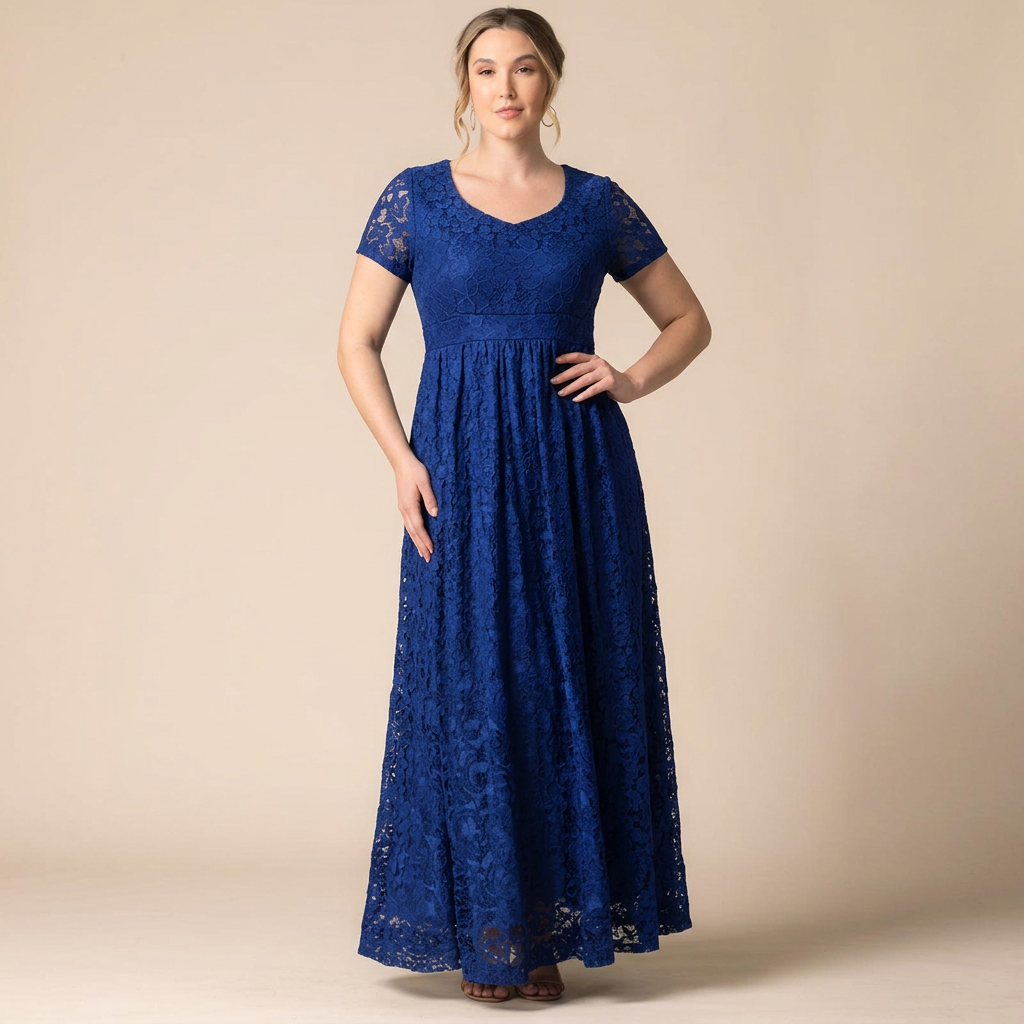 Luminous Sequin Lace Long Gown