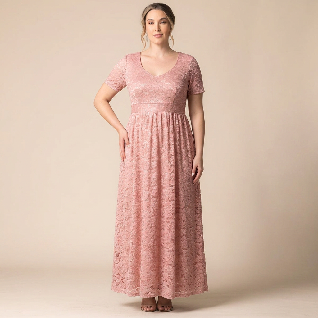 Luminous Sequin Lace Long Gown