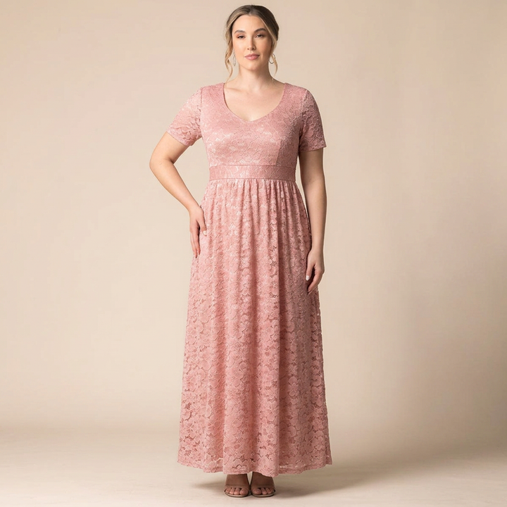 Luminous Sequin Lace Long Gown