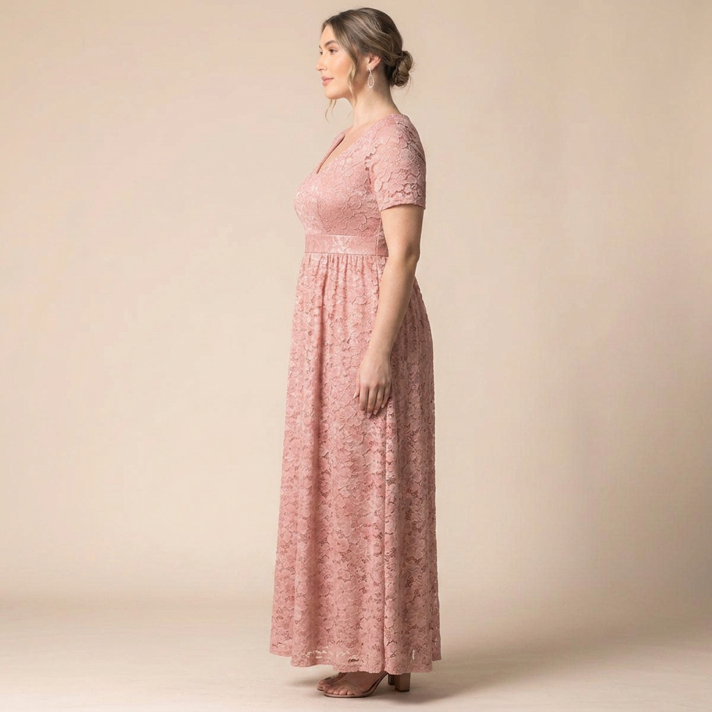 Luminous Sequin Lace Long Gown