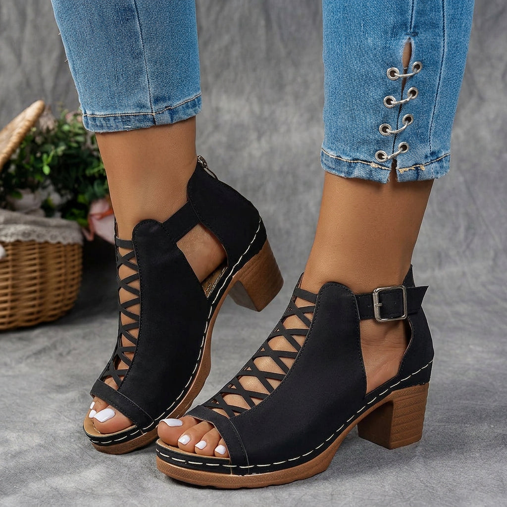 Pearl | Lattice-Heel Sandals