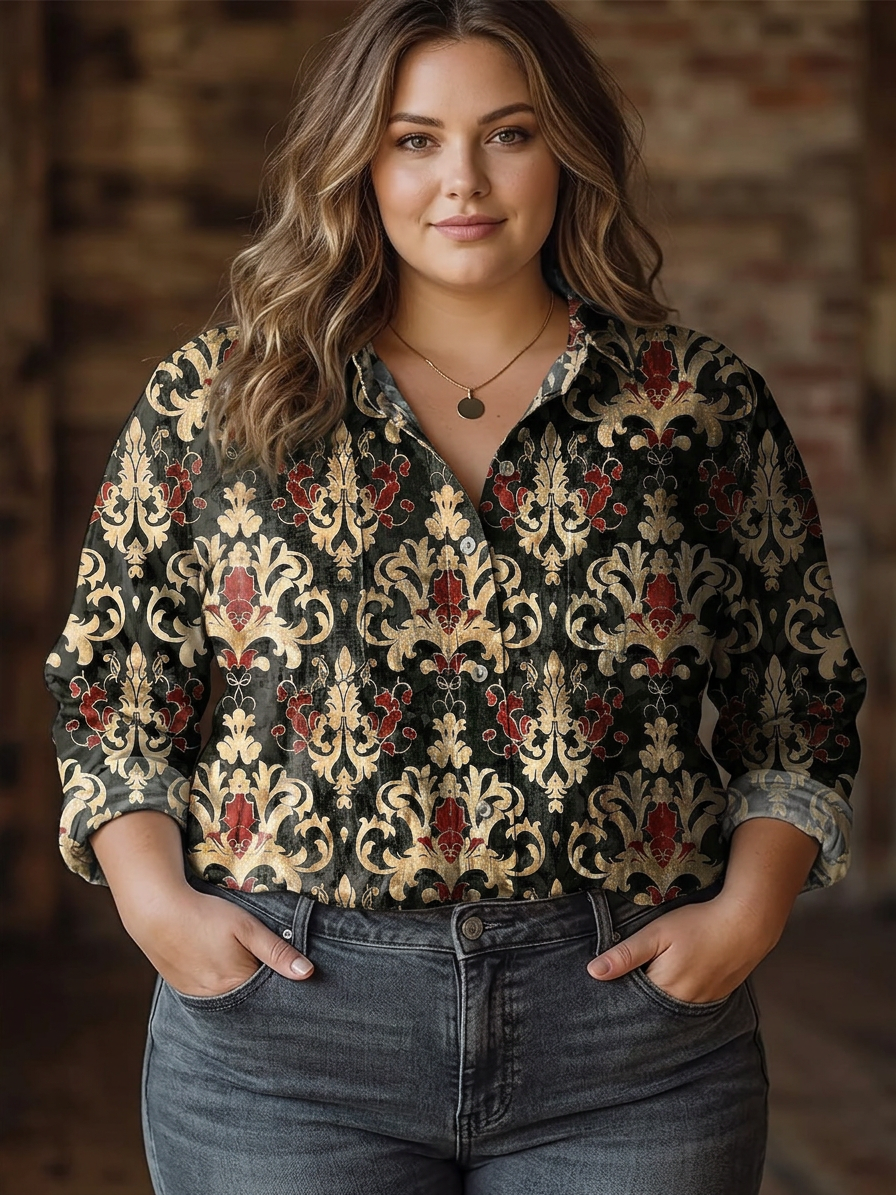 Maia | Retro Flowers Print Casual Long Sleeve